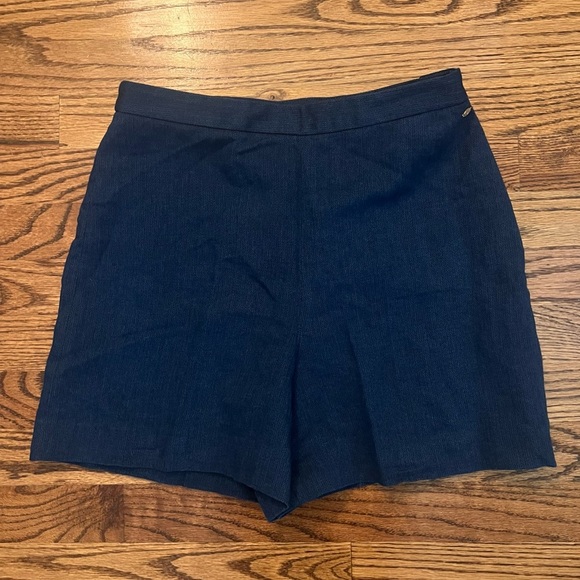 Massimo Dutti High Waist Shorts - Navy - Size 6 - Picture 1 of 10